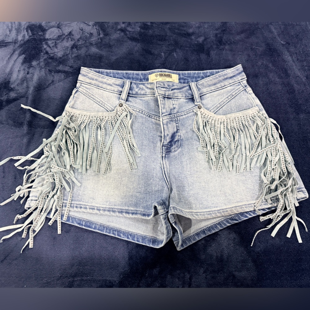 Rock & Roll Fringe Denim Shorts